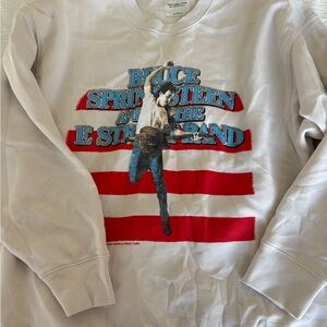 Bruce Springsteen E Street Band Graphic Sweatshirt - White with Red & Blue